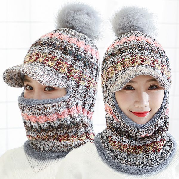 winter women knitted hat female warm beanie hat riding snow caps scarf set hairball pom pom fashion wool thickening hat collars, Blue;gray
winter women knitted hat female warm beanie hat riding snow caps scarf set hairball pom pom fashion wool thickening hat collars, Blue;gray
