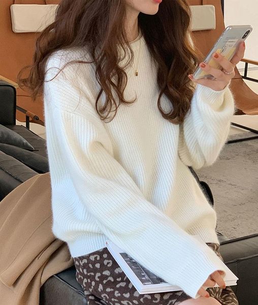 women's sweaters cmaz autumn and winter soft glutinous basic style korean round neck thick sweater women loose lazy pullover thickened, White;black
women's sweaters cmaz autumn and winter soft glutinous basic style korean round neck thick sweater women loose lazy pullover thickened, White;black