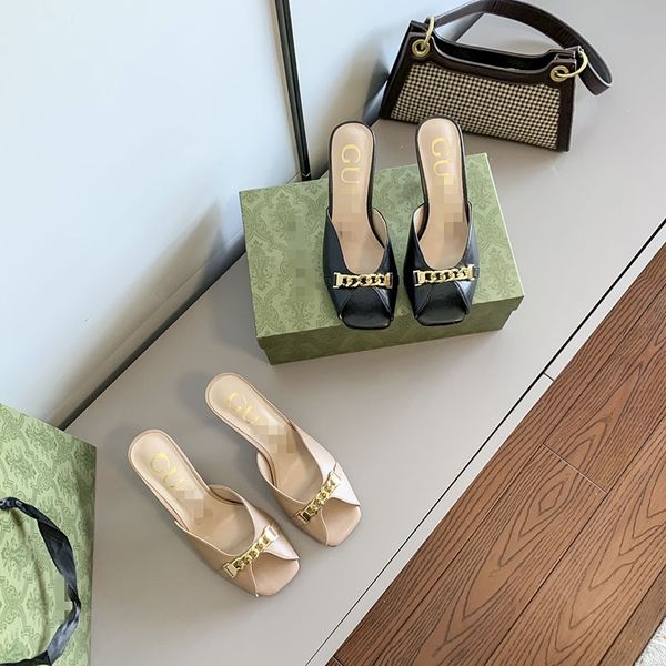 2021 summer new style square head thin metal chain roman high heel slipper fish mouth open toe one line sandal female, Black
2021 summer new style square head thin metal chain roman high heel slipper fish mouth open toe one line sandal female, Black