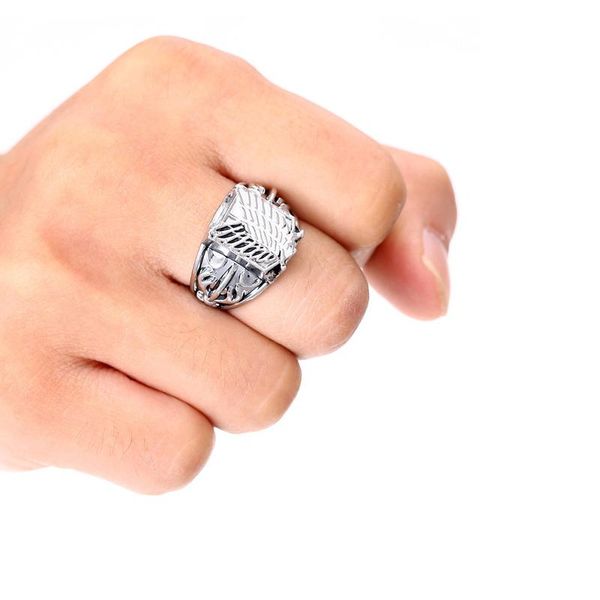 cluster rings fashion japan anime attack on titan ring metal cosplay jewelry men women gift can drop accessories, Golden;silver
cluster rings fashion japan anime attack on titan ring metal cosplay jewelry men women gift can drop accessories, Golden;silver