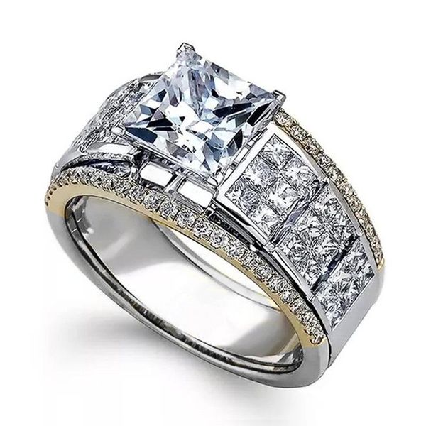 wedding rings huitan luxury gold/silver color two tone band female finger ring classic 4 princess cut shine cz stone women jewelry, Slivery;golden
wedding rings huitan luxury gold/silver color two tone band female finger ring classic 4 princess cut shine cz stone women jewelry, Slivery;golden