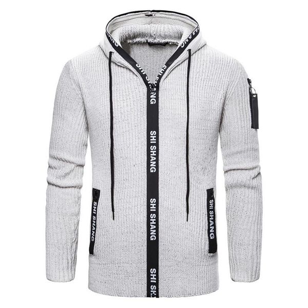 men's sweaters autumn cardigan sweatercoat slim fit hooded men knitwear sweater casual zipper coat male, White;black
men's sweaters autumn cardigan sweatercoat slim fit hooded men knitwear sweater casual zipper coat male, White;black