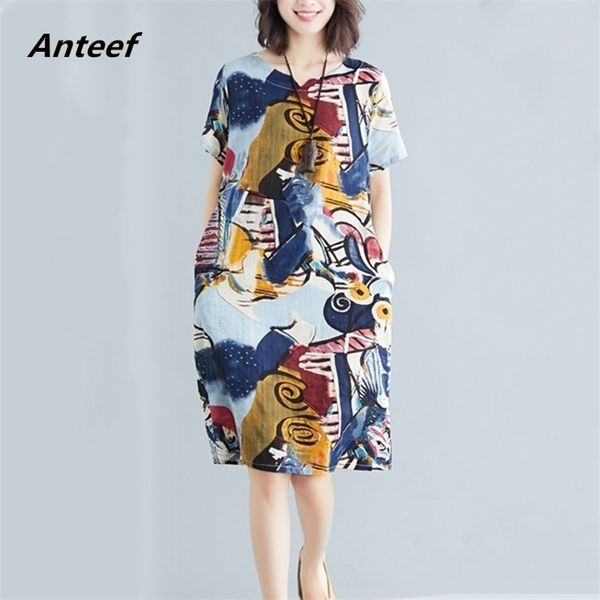 short sleeve plus size cotton vintage floral women casual loose midi summer dress elegant clothes ladies dresses sundress 210323, Black;gray
short sleeve plus size cotton vintage floral women casual loose midi summer dress elegant clothes ladies dresses sundress 210323, Black;gray