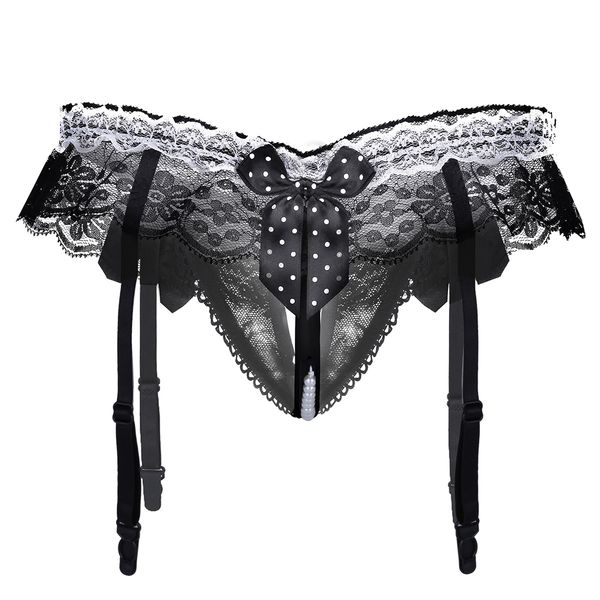women garter lingerie crotchless panties ruffle lace open crotch g-string bikini briefs sissy pearl chain massage underwear, Black;white
women garter lingerie crotchless panties ruffle lace open crotch g-string bikini briefs sissy pearl chain massage underwear, Black;white