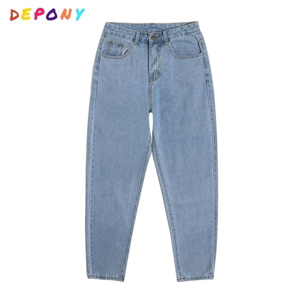 depony light blue full jeans mom jeans high waist women pants vintage loose plus size 210322
depony light blue full jeans mom jeans high waist women pants vintage loose plus size 210322