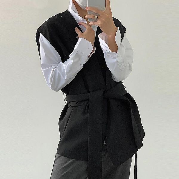 men's vests fashion men solid color sleeveless streetwear causal waistcoat open stitch korean outerwear with belt xl, Black;white
men's vests fashion men solid color sleeveless streetwear causal waistcoat open stitch korean outerwear with belt xl, Black;white
