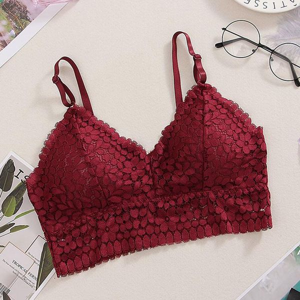 bras 2021 women's seamless deep v lace french style bralette thin underwear lingerie soft beauty back camisole dropship, Red;black
bras 2021 women's seamless deep v lace french style bralette thin underwear lingerie soft beauty back camisole dropship, Red;black