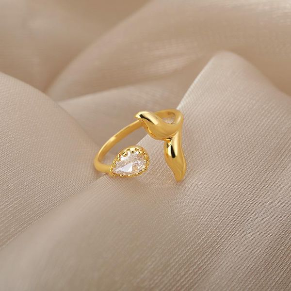 cluster rings zircon mermaid tears ring for women korean stainless steel aesthetic adjustable charm vintage jewelry accessories gifts, Golden;silver
cluster rings zircon mermaid tears ring for women korean stainless steel aesthetic adjustable charm vintage jewelry accessories gifts, Golden;silver