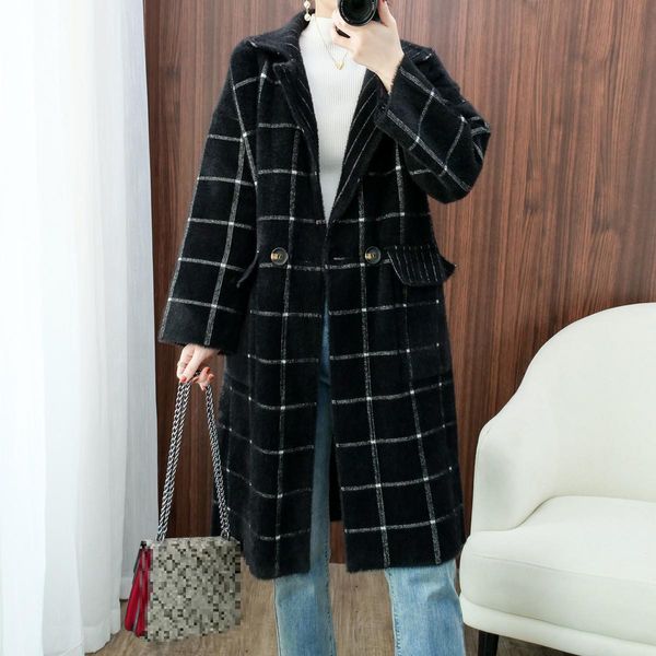 two piece dress winter elegant imitation mink fur coat women stylish outwear office lady thick warm jacket plaid knit sweater coats retro hs, White
two piece dress winter elegant imitation mink fur coat women stylish outwear office lady thick warm jacket plaid knit sweater coats retro hs, White