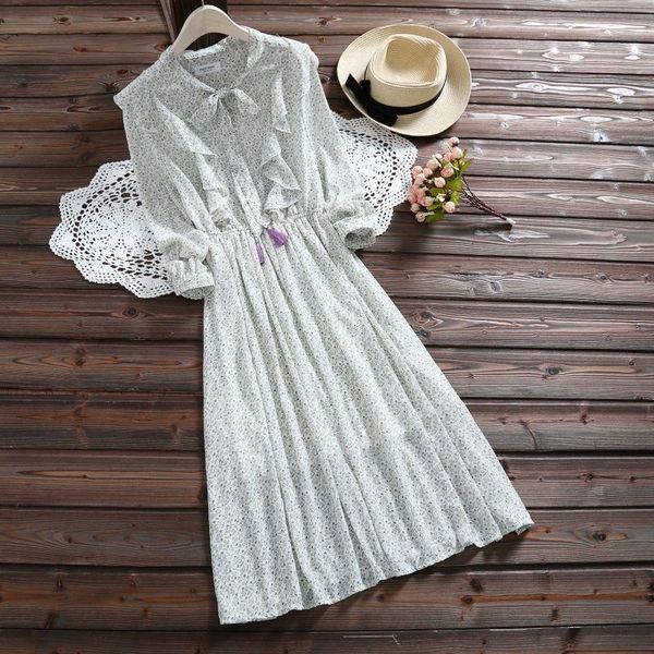 casual dresses japanese summer sweet floral bow decorated elegant chiffon dress women mori girl loose ruffles female sundress vestidos v234, Black;gray
casual dresses japanese summer sweet floral bow decorated elegant chiffon dress women mori girl loose ruffles female sundress vestidos v234, Black;gray