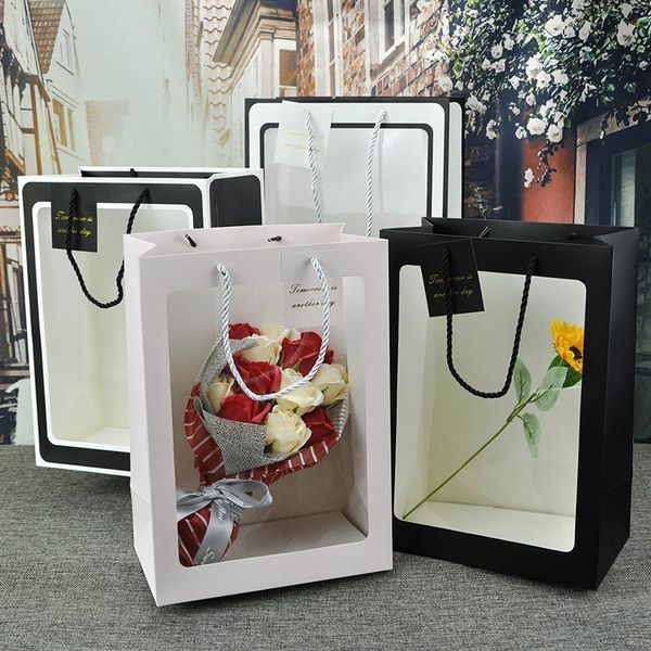 gift tote bag kraft paper bags flower box with handle packing boxes transparent window valentine's day wedding party christmas wrap
gift tote bag kraft paper bags flower box with handle packing boxes transparent window valentine's day wedding party christmas wrap