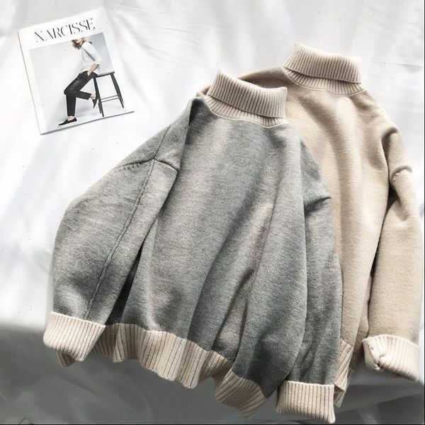 oversized women sweater turtleneck loose pullovers winter thick warm knit high neck color block soft jumper large knitwear, White;black
oversized women sweater turtleneck loose pullovers winter thick warm knit high neck color block soft jumper large knitwear, White;black