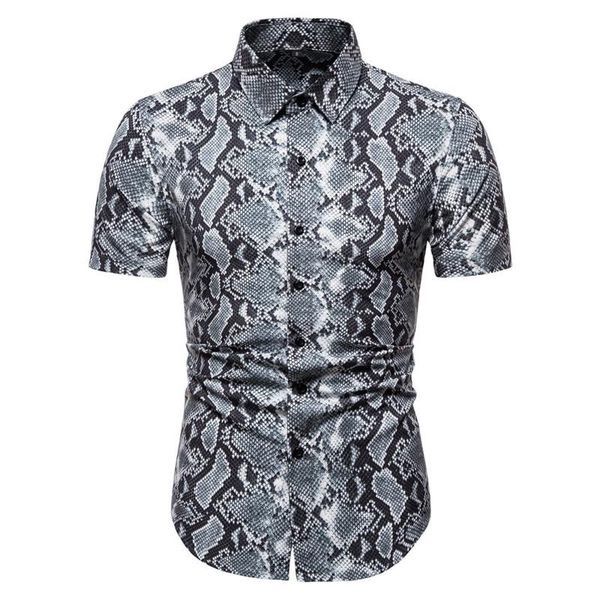 fashion snakeskin pattern print shirt men chemise homme 2021 brand slim fit short sleeve mens shirts party nightclub male men's casual, White;black
fashion snakeskin pattern print shirt men chemise homme 2021 brand slim fit short sleeve mens shirts party nightclub male men's casual, White;black