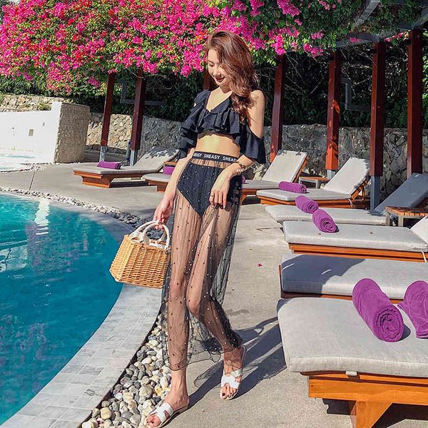 Swimsuit New 3-piece swimsuit with flash, sexy high waist split bikini women's swimsuit and beach skirt, White;black
Swimsuit New 3-piece swimsuit with flash, sexy high waist split bikini women's swimsuit and beach skirt, White;black