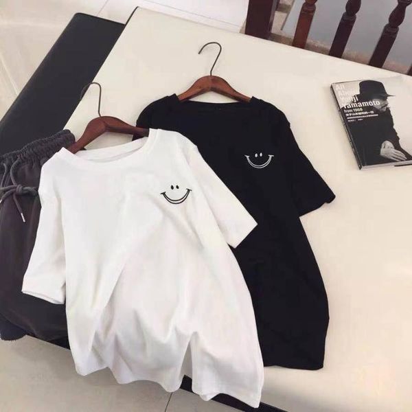 cotton spring and summer wear short sleeve loose embroidery t-shirt women solid color casual simple all-match base shir women's, White
cotton spring and summer wear short sleeve loose embroidery t-shirt women solid color casual simple all-match base shir women's, White