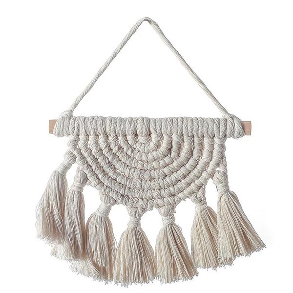 tapestries 1pc mini macrame wall hanging, boho handmade woven tapestry tel for nursery bedroom apartment
tapestries 1pc mini macrame wall hanging, boho handmade woven tapestry tel for nursery bedroom apartment