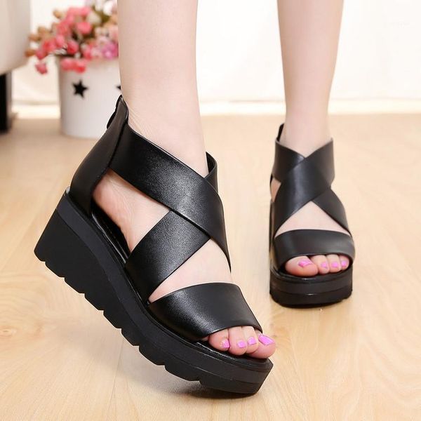 leisure open toe flat with platform sandals women cover heel ladies shoes zip summer basic1, Black
leisure open toe flat with platform sandals women cover heel ladies shoes zip summer basic1, Black