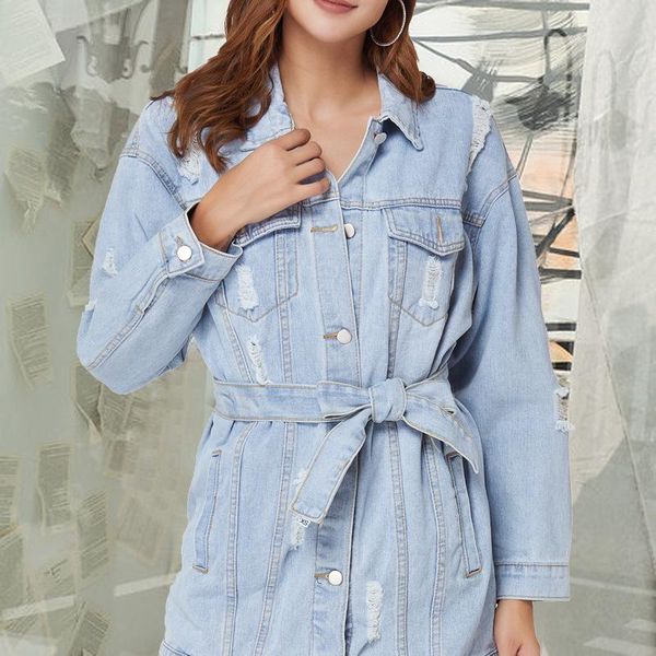 women's jackets casual frayed denim coat spring elegant long slim jean jacket ladies fashion clothing streetwear autumn wash windbreake, Black;brown
women's jackets casual frayed denim coat spring elegant long slim jean jacket ladies fashion clothing streetwear autumn wash windbreake, Black;brown