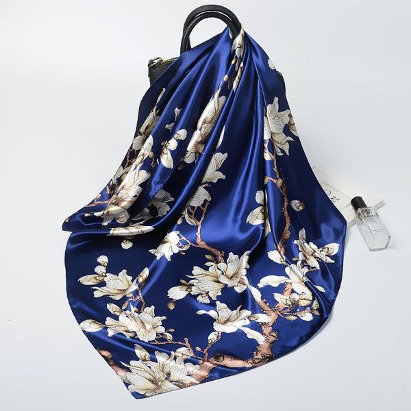 scarves magnolia flower women silk scarf large square female bandana fashion handkerchief ladies hijab kerchief fj280, Blue;gray
scarves magnolia flower women silk scarf large square female bandana fashion handkerchief ladies hijab kerchief fj280, Blue;gray