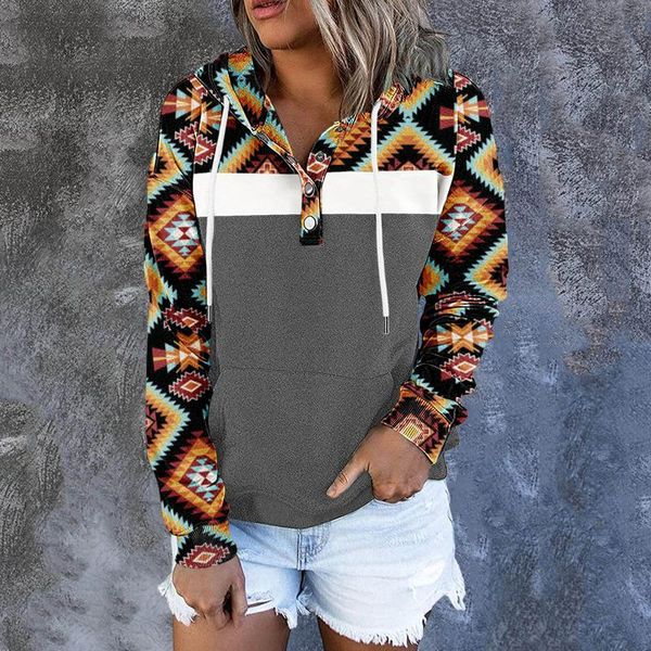 women's hoodies & sweatshirts autumn winter fahsion casual drawstring button pullover women vintage landscape printed hooded 2021, Black 
women's hoodies & sweatshirts autumn winter fahsion casual drawstring button pullover women vintage landscape printed hooded 2021, Black
