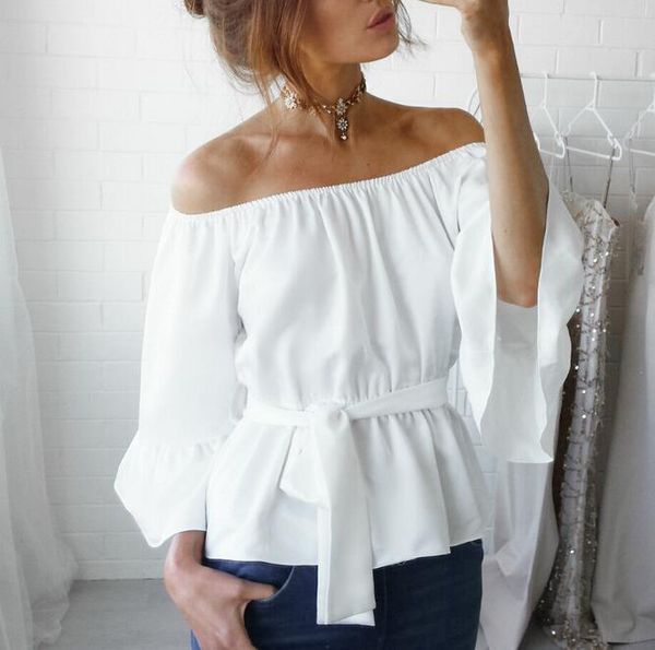 women's blouses & shirts off shoulder chiffon blouse women summer flare sleeve lace bandage white black elegant slash neck beach party
women's blouses & shirts off shoulder chiffon blouse women summer flare sleeve lace bandage white black elegant slash neck beach party