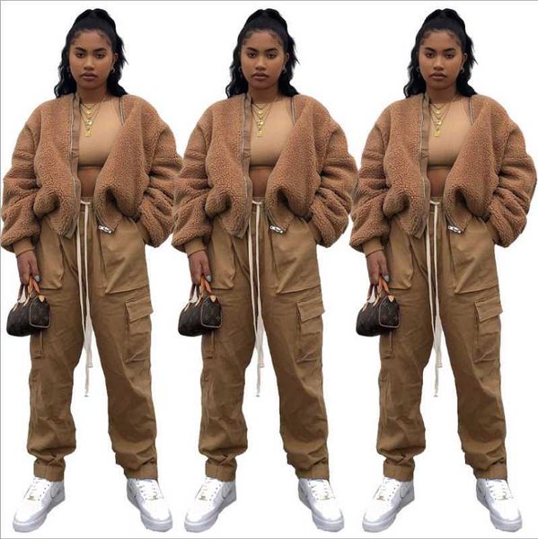 women keep warm streetwear double faced pile coats winter est solid long sleeves zipper v neck loose lady, Black;brown
women keep warm streetwear double faced pile coats winter est solid long sleeves zipper v neck loose lady, Black;brown