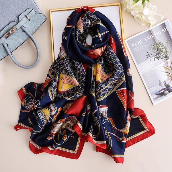 scarves silk shawls for women classic carriage print foulard scarf lady pashmina winter wraps soft hijab bandana beach bufanda stole, Blue;gray
scarves silk shawls for women classic carriage print foulard scarf lady pashmina winter wraps soft hijab bandana beach bufanda stole, Blue;gray