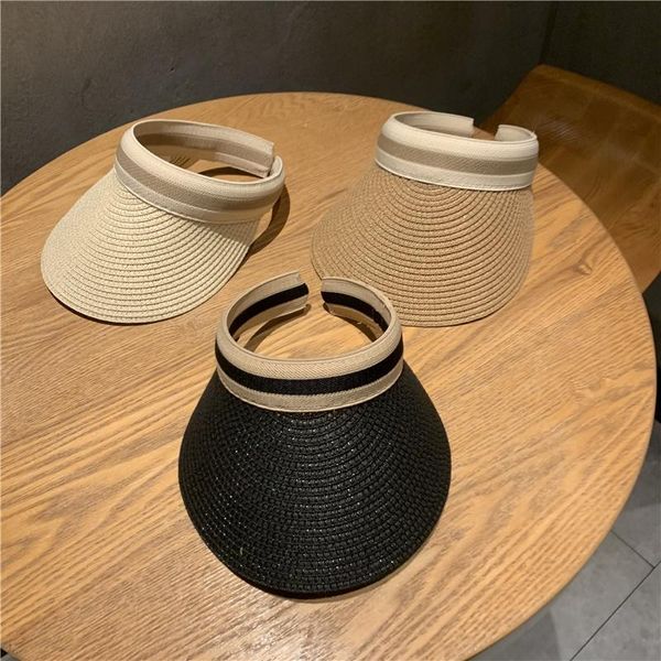 wide brim hats korean straw plaited visor peaked cap children's summer outdoor travel sun protection hat beach casual, Blue;gray
wide brim hats korean straw plaited visor peaked cap children's summer outdoor travel sun protection hat beach casual, Blue;gray