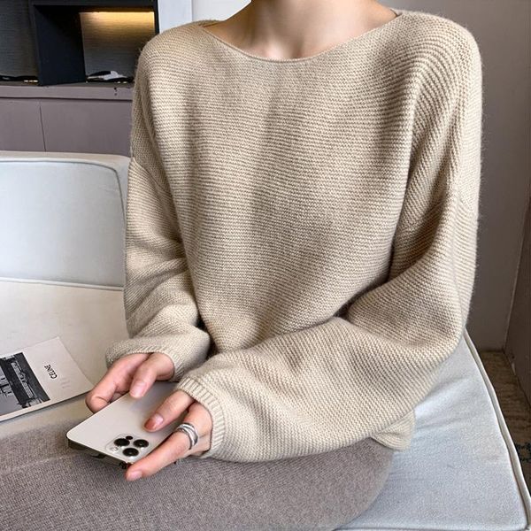 women's sweaters casual solid color loose sweater in autumn and winter, White;black
women's sweaters casual solid color loose sweater in autumn and winter, White;black