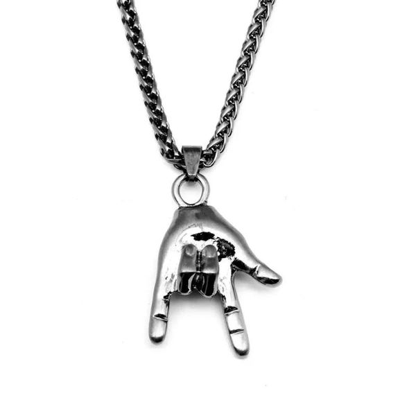 trendy hip-hop punk rock gestures pendant necklace alloy creative men stylish jewelry chains, Silver
trendy hip-hop punk rock gestures pendant necklace alloy creative men stylish jewelry chains, Silver