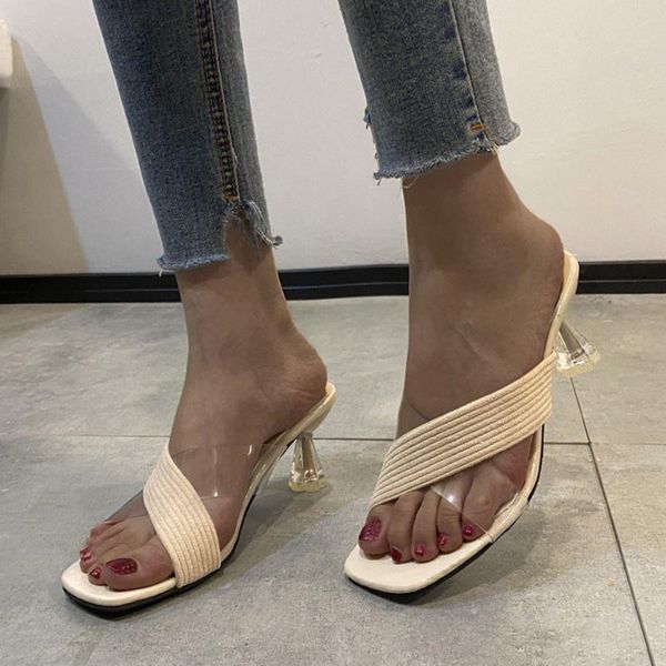 big size 2021 women slippers fashion open square toe ladies heel slides casual thin high sandals pumps shoes, Black
big size 2021 women slippers fashion open square toe ladies heel slides casual thin high sandals pumps shoes, Black