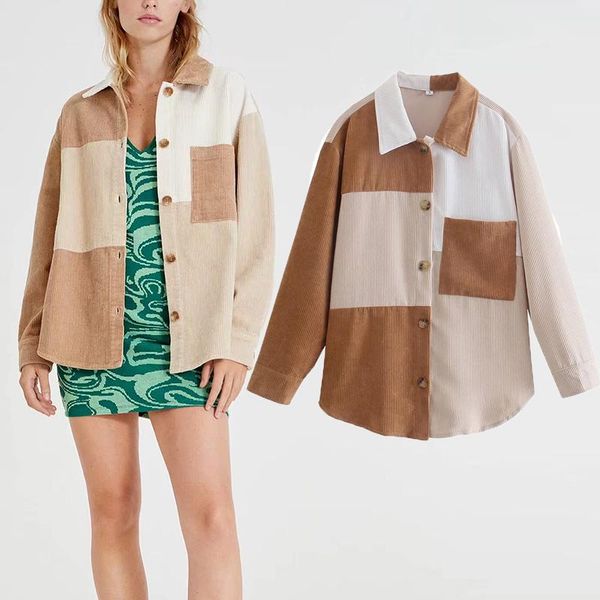 women's jackets shirt jacket 2021 fashion stitching casual autumn street youth elegant chic coat, Black;brown
women's jackets shirt jacket 2021 fashion stitching casual autumn street youth elegant chic coat, Black;brown