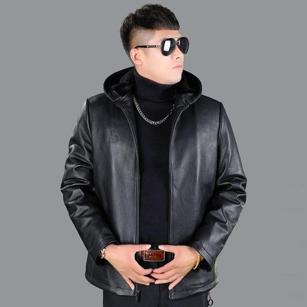 men's leather & faux authentic deerskin coat rex inner liner removable genuine jacket winter hooded fur, Black
men's leather & faux authentic deerskin coat rex inner liner removable genuine jacket winter hooded fur, Black