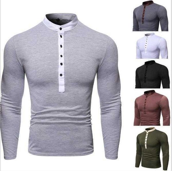 men's polos designer fake two piece stand collar casual long sleeve t-shirt multi button tees mens aygw, White;black
men's polos designer fake two piece stand collar casual long sleeve t-shirt multi button tees mens aygw, White;black