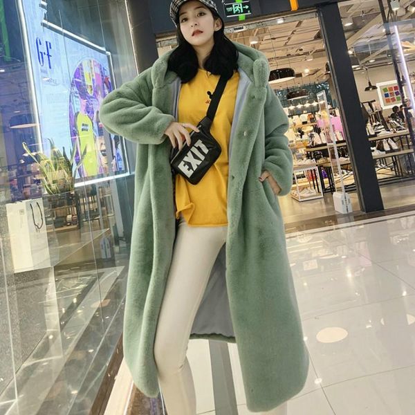 women's fur & faux winter coat women long lady loose plush hooded female thick warm overcoats b005, Black
women's fur & faux winter coat women long lady loose plush hooded female thick warm overcoats b005, Black