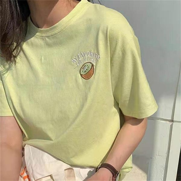 women's t-shirt fruits embroidery plus size pullovers brief tee casual basic short sleeves chic loose t-shirts r4em, White
women's t-shirt fruits embroidery plus size pullovers brief tee casual basic short sleeves chic loose t-shirts r4em, White