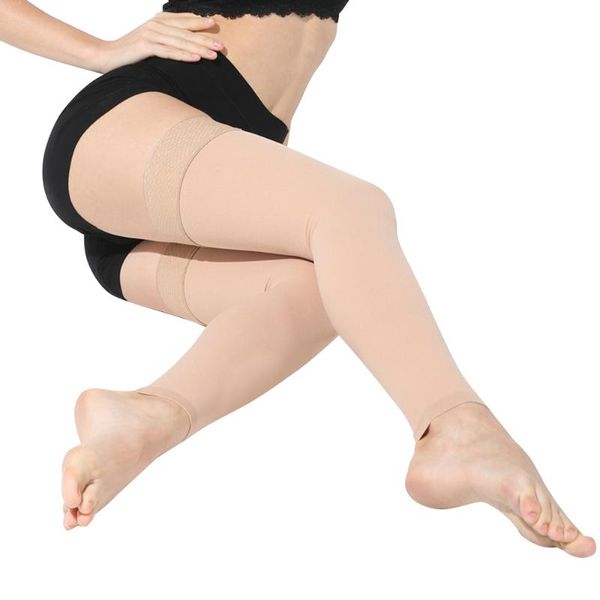 arm & leg warmers pair firm compression socks with silicone yoga band support high throat hose open toe thigh stockings, Black
arm & leg warmers pair firm compression socks with silicone yoga band support high throat hose open toe thigh stockings, Black