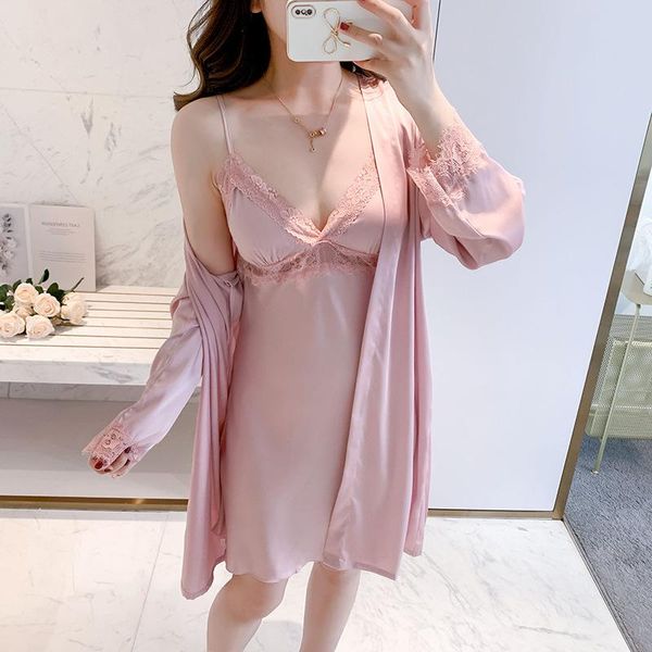 women's sleepwear summer women 2pcs robe set lace trim rayon pyjamas v-neck nightgown bride dressing bathrobe gown loose kimono, Black;red
women's sleepwear summer women 2pcs robe set lace trim rayon pyjamas v-neck nightgown bride dressing bathrobe gown loose kimono, Black;red