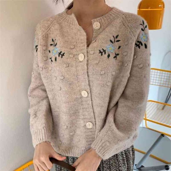 women vintage embroidery knitted cardigans fall winter sweet o-neck single breasted female sweater korean chic sweaters 210514, White;black
women vintage embroidery knitted cardigans fall winter sweet o-neck single breasted female sweater korean chic sweaters 210514, White;black