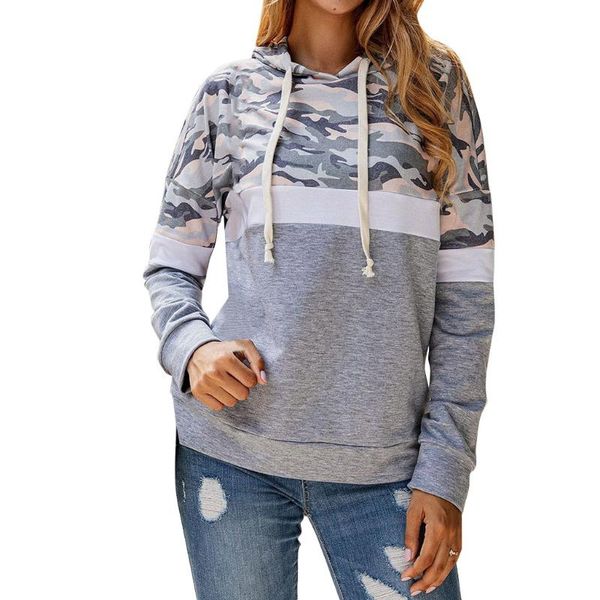 women's hoodies & sweatshirts asymmetric sweatshirt roupas femininas camouflage printing pocket hoodie hooded 2021 casual, Black