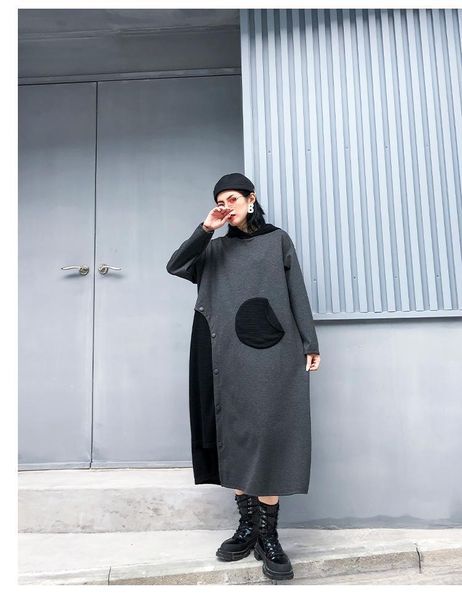 women's hoodies & sweatshirts stitching irregular large size loose long hoodie spring / summer winter sleeve round pocket casual sweats, Black
women's hoodies & sweatshirts stitching irregular large size loose long hoodie spring / summer winter sleeve round pocket casual sweats, Black