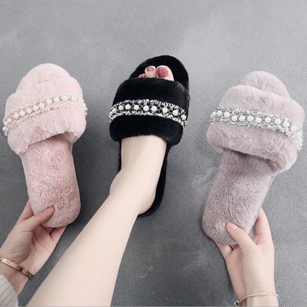 slippers handmade women soft short plush indoor comfortable shoes string bead flock fashion flat keep warm cotton s665, Black
slippers handmade women soft short plush indoor comfortable shoes string bead flock fashion flat keep warm cotton s665, Black