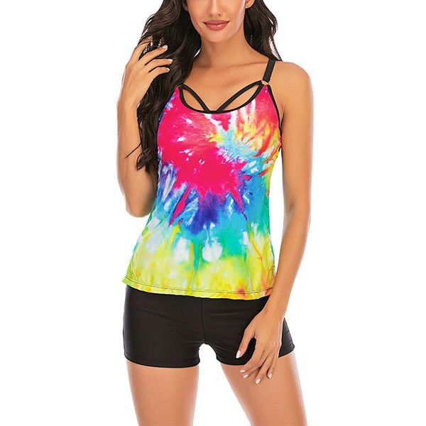 est women big tankini set rainbow dyeing printed two piece swimwear large swimming suit female beachwear bikini plus size 6xl two-piece suit
est women big tankini set rainbow dyeing printed two piece swimwear large swimming suit female beachwear bikini plus size 6xl two-piece suit