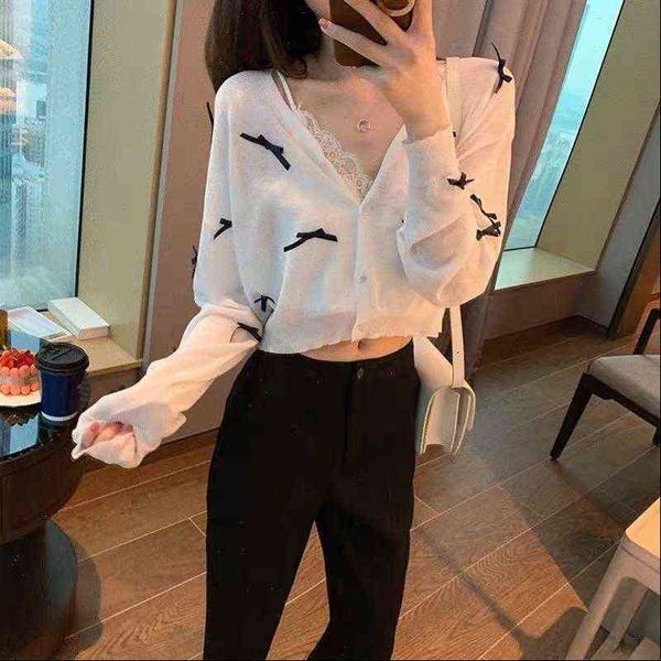 Summer Female Women Sweaters Knit Thin Cardigan Sweater Coat Girls Knitted Short Bowknots Single breasted White Tops For, White;black
Summer Female Women Sweaters Knit Thin Cardigan Sweater Coat Girls Knitted Short Bowknots Single breasted White Tops For, White;black