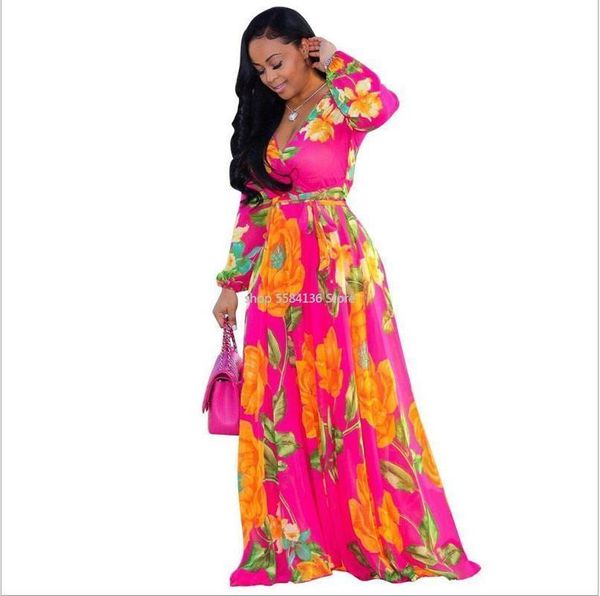 casual dresses boho printed chiffon long women v neck sleeve belted evening party dress loose vintage beach summer maxi, Black;gray
casual dresses boho printed chiffon long women v neck sleeve belted evening party dress loose vintage beach summer maxi, Black;gray