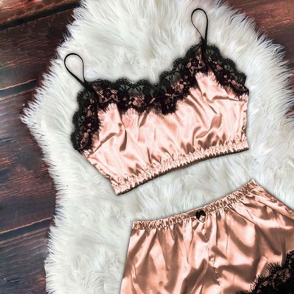 brand two pieces pyjamas womens sleepwears lingerie pijama mujer femme pizama female lounge sets satin amp lace sleepwear set, Black;red
brand two pieces pyjamas womens sleepwears lingerie pijama mujer femme pizama female lounge sets satin amp lace sleepwear set, Black;red