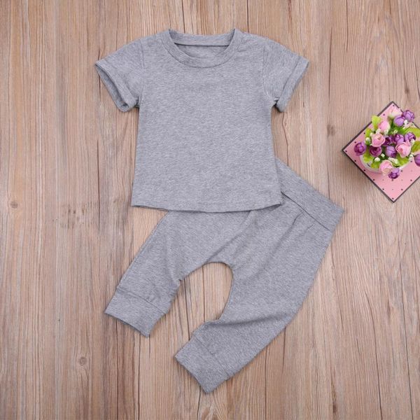 clothing sets kids baby boys 2-piece outfit set short sleeve solid color +pants for children, White
clothing sets kids baby boys 2-piece outfit set short sleeve solid color +pants for children, White