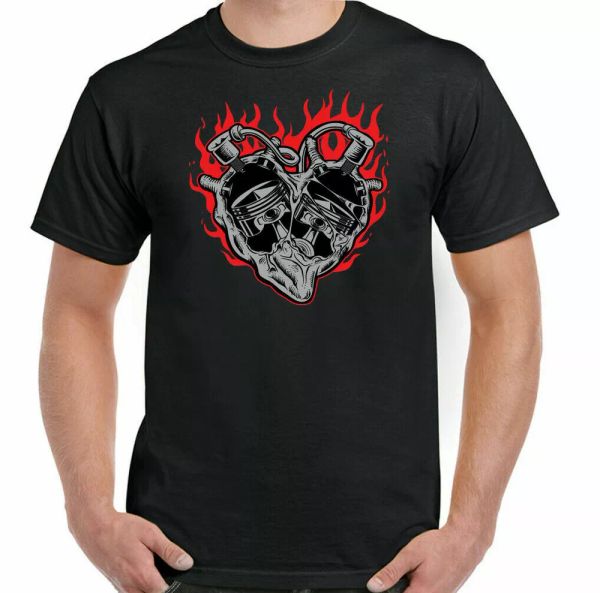 biker heart mens motorbike t-shirt motorcycle custom chopper indian cafe racer, White;black
biker heart mens motorbike t-shirt motorcycle custom chopper indian cafe racer, White;black