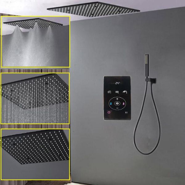 sus rainfall shower head with black intelligent digital mixer 20" spa mist thermostatic system kit touch panel faucet bathroom sets
sus rainfall shower head with black intelligent digital mixer 20" spa mist thermostatic system kit touch panel faucet bathroom sets