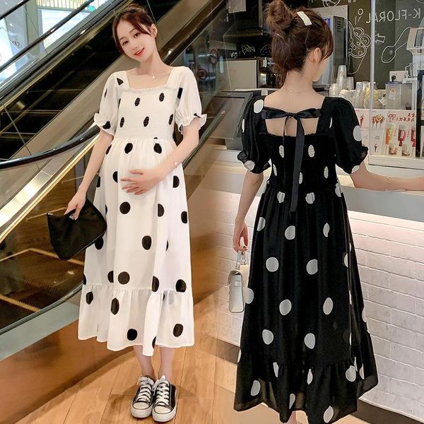 summer korean fashion maternity long dress elegant a line clothes for pregnant women sweet polka dot pregnancy dresses, White
summer korean fashion maternity long dress elegant a line clothes for pregnant women sweet polka dot pregnancy dresses, White